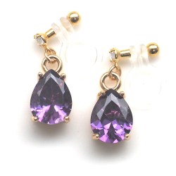 <img src=”dangle-teardrop-purple-amethyst-cubic-zirconia-crystal-invisible-clip-on-earrings4.jpg” alt=”pierced look and comfortable Teardrop Purple Cubic Zirconia Invisible Clip On Earrings, Dangle Crystal Clip Earrings, Non Pierced Earrings, Comfortable Clip-on Earrings”/>
