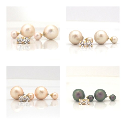 Japanese double cotton pearl earrings MiyabiGrace