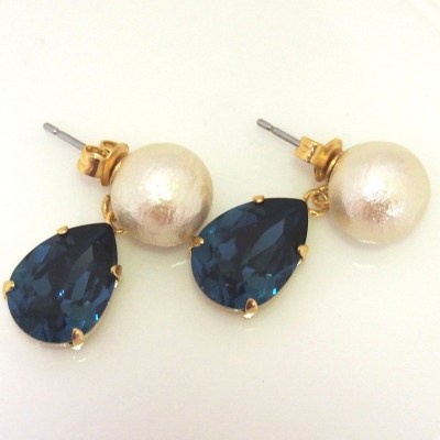 Montana Swarovski Crystal and Japanese cotton pearl earrings_MiyabiGrace (1)