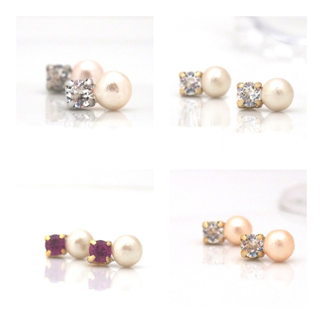 Totally invisible_Swarovski crystal and Japanese cotton pearl invisible clip on earrings6
