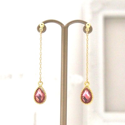 Rose crystal invisible clip on earrings