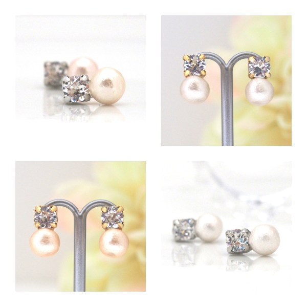 Totally invisible: Swarovski crystal and Japanese cotton pearl invisible clip on earrings