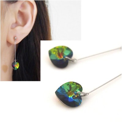 crystal vitrail medium swarovski heart invisible clip on earrings2