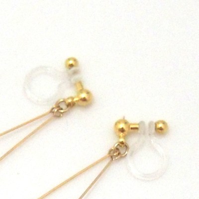 dangle freshwater pearl invisible clip on earrings _ MiyabiGrace
