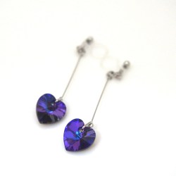 <img src=”dangle-heart-crystal-heliotrope-swarovski-invisible-clip-on-earrings-non-pierced-2.jpg” alt=”pierced look and comfortable Wedding bridal Dangle Crystal Deep Blue Heliotrope Swarovski Heart Invisible Clip on Earrings non pierced earrings”/>