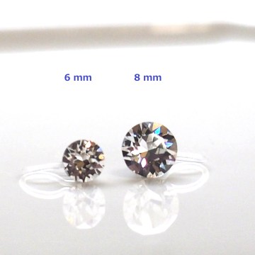 Swarovski crystal invisible clip on earrings