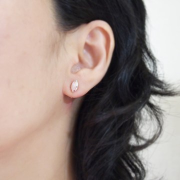 Marquise shape aurora borelis Swarovski crystal invisible clip on earrings