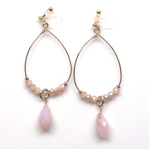 <img src=”dangle-gold-hoop-pink-crystal-invisible-clip-on-earrings-miyabigrace10.jpg” alt=”pierced look and comfortable Pierced look and comfortable dangle pink beads hoop invisible clip on earrings 耳環夾 ノンホールピアス　イヤリング”/>