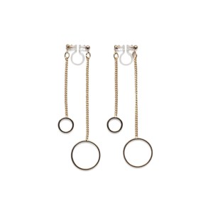 <img src="Pierced look comfortable dangle gold double sided circle long chain hoop invisible clip on earrings 1.jpg" alt="pierced look and comfortable double sided invisible clip on earrings">