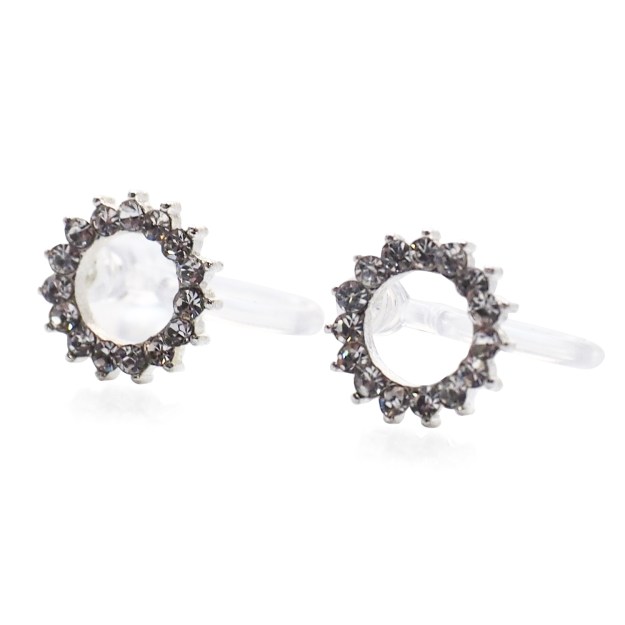 Comfortable-pierced-look-silver-circle-pave-Rhinestone-Crystal-Cubic-Zirconia-Invisible-clip-on-stud-earrings-Miyabi-Grace 1.jpg