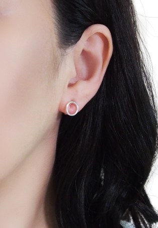 Comfortable pierced look Circle hoop sterling silver invisible clip on earrings Miyabi Grace 7.jpg